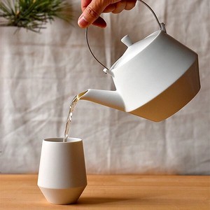 Mino ware Japanese Teapot Earthenware White Tea Pot Set of 2 Made in Japan