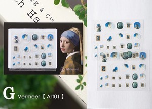 Jubilee フェルメール 真珠の首飾りの少女デザインネイル両手×2枚セット ステッカー G.Vermeer【 Art01 】