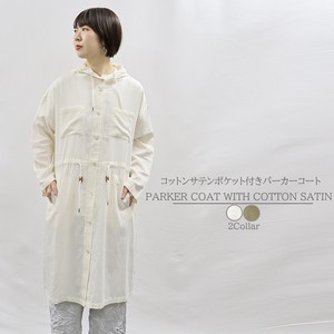 Coat Satin Pocket Cotton