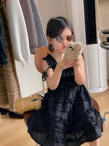 韓国スタイル　ショートサスペンダートップ + ミッドスカートセット　 ベビー　新生児　キッズ　子供服