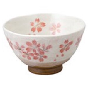 [平安桜 中平 赤] 茶碗 飯碗 日本製 美濃焼 陶器 和食器