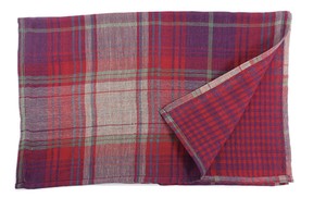 Pouch Red Reversible Oversized Double Gauze Check