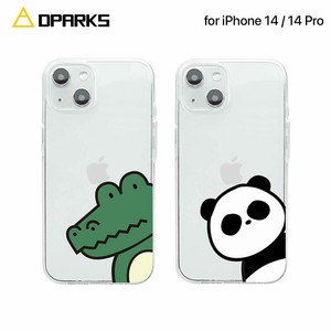 Dparks [ iPhone 14 / 14 Pro ] ソフトクリアケース かわいいキャラクター ワニとパンダ アイフォン カバー