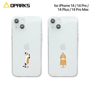 Dparks [ iPhone14/14Plus/14Pro/14ProMax] ソフトクリアケース ネコとイヌ ウェルシュ・コーギー