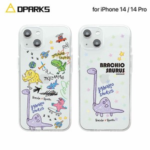 Dparks [ iPhone 14 / 14 Pro ] ソフトクリアケース DINO 落書き風 アイフォン カバー