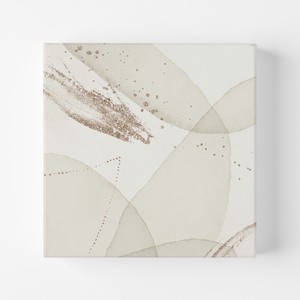 正方形キャンバスパネル 【ベージュ抽象画02】北欧　くすみカラー　スクエア　風景抽象画