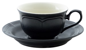 Mino ware Cup & Saucer Set black M Made in Japan