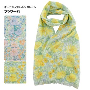 Stole Organic Floral Pattern Spring/Summer Cotton Stole