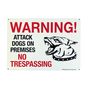 SECURITY SIGN / WARNING DOG プレート サイン 蓄光看板 アメリカン雑貨