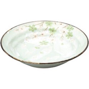 秋桜グリーン 三ツ輪カレー皿 陶器 和食器 日本製 美濃焼 プレート