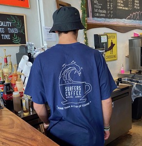 2024春夏　Tシャツ　SURFERS COFFEE  WAVE IN CUP　T　ネイビー
