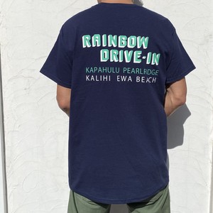 Sale!! Tシャツ　Rainbow DRIVE-IN   SHADOW DROP LOGO  ネイビー