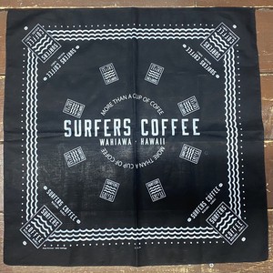 バンダナ　SURFERS COFFEE  ラジアルロゴ   ブラック