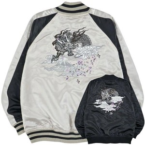 Jacket Sukajan Jacket Outerwear Embroidered Japanese Pattern Men's