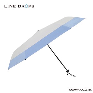 「そなえるパラソル」晴雨兼用折りたたみ傘（ホイッスル付き）　55cm　ホワイト×サックス