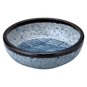 Mino ware Main Dish Bowl Pottery Seigaiha Made in Japan