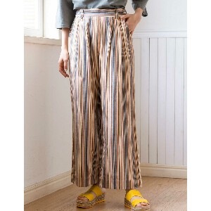 Skirt Stripe Wide Pants Organic Cotton