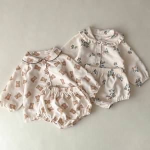 韓国スタイル　コーデュロイプリント長袖シャツとパンツのセット　 ベビー　新生児　キッズ　子供服