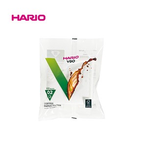 『HARIO』02用　V60ペーパーフィルター02W 100枚袋入り VCF-02-100W-23+  (ハリオ）