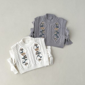 韓国スタイル　チョッキニットセーター刺繍　 ベビー　新生児　キッズ　子供服
