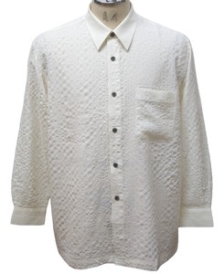 Button Shirt Polyester Japanese Pattern Made in Japan