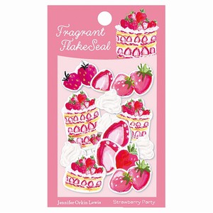 Strawberry Party/香るフレークシール ケーキ/いちごの香りのステーショナリー