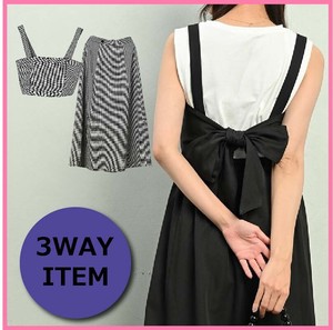 Casual Dress Back Ribbon Jumper Skirt 3-way