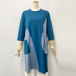 Tunic Design Spring/Summer Pocket One-piece Dress Ladies' Switching