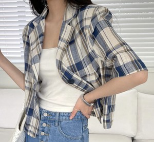 Jacket Spring/Summer Linen-blend Short Length