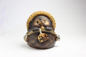 ガマグチ狸（茶） 7号 信楽焼 日本製 made in Japan