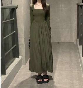 Casual Dress Long Skirt Long Sleeves One-piece Dress NEW