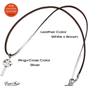 Leather Chain Necklace sliver Rings Long Leather Presents Unisex Genuine Leather