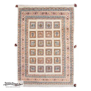 ギャッベ　ペルシャ　イラン　オーガニックウール　絨毯　ラグサイズM（約150×200cm）　G659　141×197cm