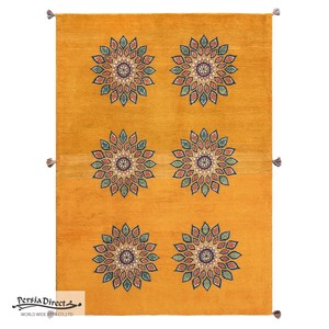 ギャッベ　ペルシャ　イラン　オーガニックウール　絨毯　ラグサイズM（約150×200cm）　G930　146×207cm