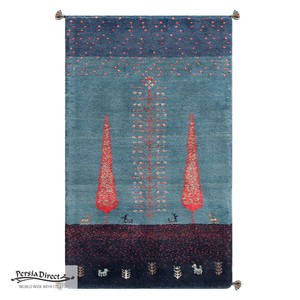 ギャッベ ペルシャ イラン オーガニックウール 絨毯 ラグ 玄関マットLL（約75×120cm）G997　79×130cm