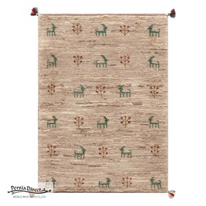 ギャッベ ペルシャ イラン オーガニックウール 絨毯 ラグ 玄関マットLL（約75×120cm）G1075　82×114cm