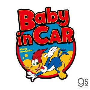 ウッドペッカー 車用ダイカットステッカー Baby in CAR ユニバーサル woody Woodpecker WWP-015