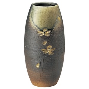 [信楽焼]ビードロ金彩長花入 陶器 花瓶 日本製