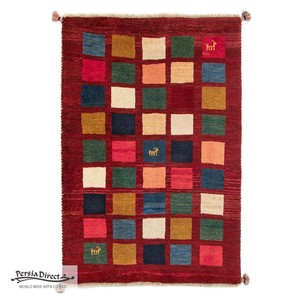 ギャッベ　ペルシャ　イラン　オーガニックウール　絨毯　ラグサイズS（約100×150cm）　G408　95×139cm
