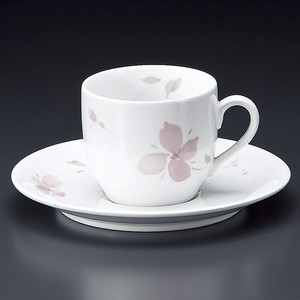 コーヒーカップ&ソーサー ピンクフラワーDC 日本製 美濃焼 強化磁器