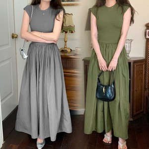 Casual Dress French Sleeve Switching