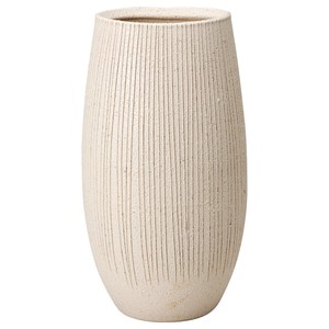 [信楽焼]白釉立線花入 陶器 花瓶 日本製