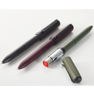 サンビー　クイックネームペン2+1　ネーム印付き2色ボールペン（三菱Jet Steam搭載）