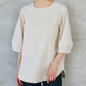 Button Shirt/Blouse Linen Cotton