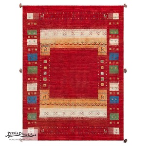 ギャッベ　ペルシャ　イラン　オーガニックウール　絨毯　ラグサイズL (約165×240cm）　G663　173×228cm