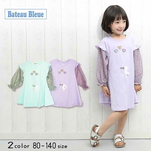 Kids' Casual Dress Floral Pattern Sleeve One-piece Dress Switching