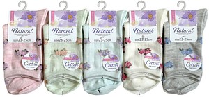 Crew Socks Floral Pattern Spring/Summer Socks Cotton Blend