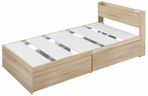 【アイリスオーヤマ 寝具・インテリア　ベッド】　大容量収納ベッド宮付き