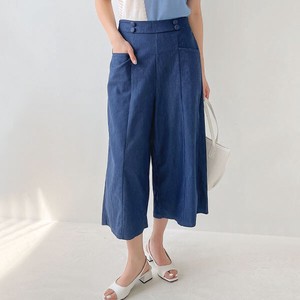 Full-Length Pant Wide Denim Buttoned