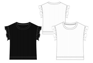 【2023夏新作】リブ半袖Tシャツ(2色140cm〜160cm)